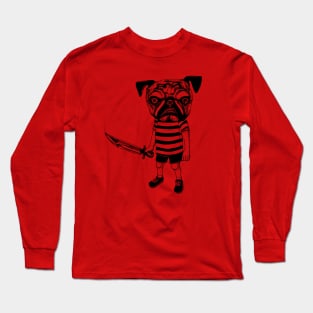 Pugsley the Pug Bowie Knife Long Sleeve T-Shirt